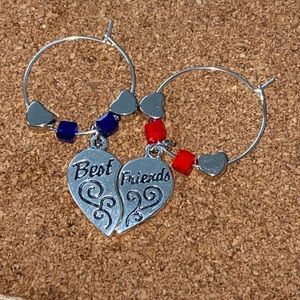 Women’s Best Friends Forever keepsake wine charm set. Hand made.